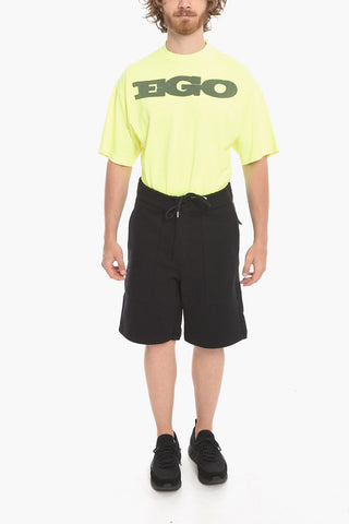Cotton Cargo Shorts with Nylon Detail