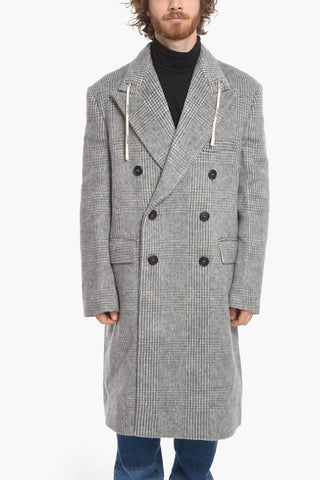 Cappotto Doppiopetto STRING in Misto Lana District Check