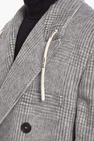 Cappotto Doppiopetto STRING in Misto Lana District Check
