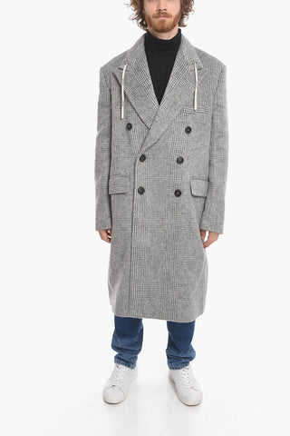 Cappotto Doppiopetto STRING in Misto Lana District Check