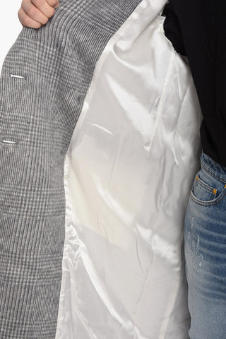 Cappotto Doppiopetto STRING in Misto Lana District Check