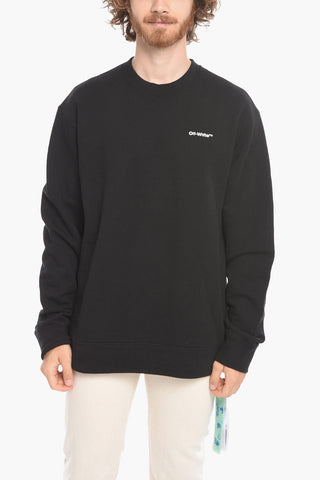 Crew Neck WAVE OUT DIAG Fleece Cotton Sweatshirt