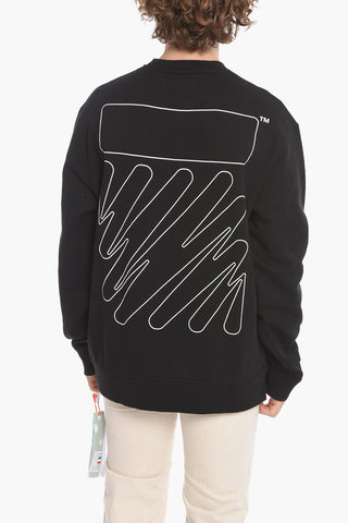 Crew Neck WAVE OUT DIAG Fleece Cotton Sweatshirt