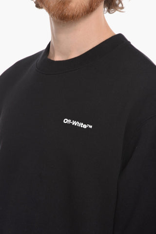 Crew Neck WAVE OUT DIAG Fleece Cotton Sweatshirt