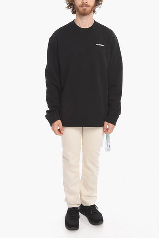 Crew Neck WAVE OUT DIAG Fleece Cotton Sweatshirt