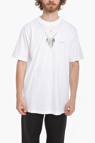 T-Shirt Girocollo FEATHERS NECKLACE in Cotone