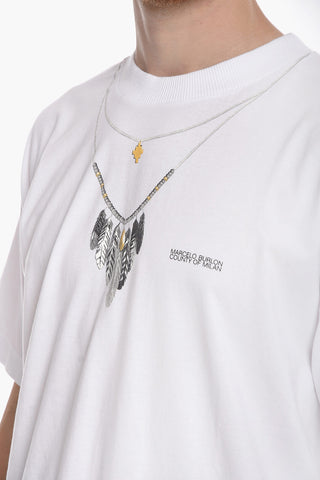 T-Shirt Girocollo FEATHERS NECKLACE in Cotone