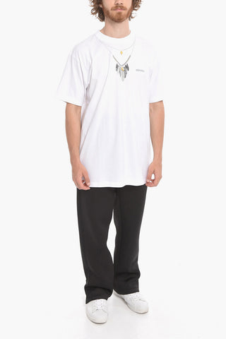 T-Shirt Girocollo FEATHERS NECKLACE in Cotone