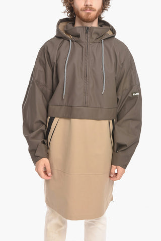Hooded Coated Cotton Blend Anorak