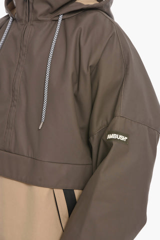 Hooded Coated Cotton Blend Anorak