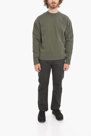 Felpa in Cotone Garzato con Zip sulle Maniche