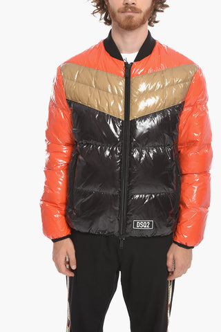 Front Zipped COLOR BLOCK Padded Bomber Jacket