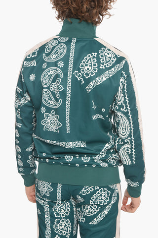 Mock Neck BANDANA Front Zipped Sweatshirt