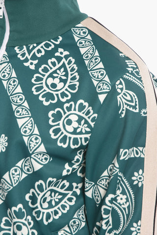 Mock Neck BANDANA Front Zipped Sweatshirt