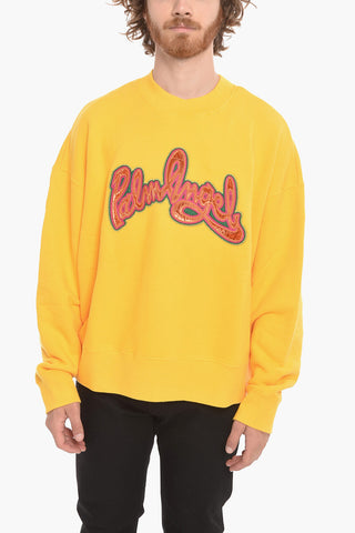 Crew Neck SEASONAL LOGO Sweatshirt with Velour Patch