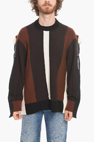 Color Block Wool Blend FOLDING Sweater