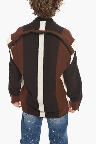 Color Block Wool Blend FOLDING Sweater