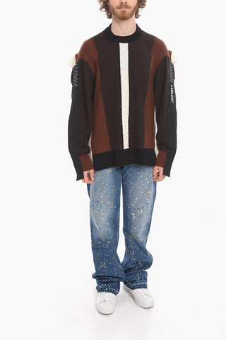 Color Block Wool Blend FOLDING Sweater
