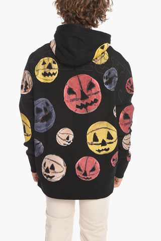 Hoodie Sweatshirt with Allover Pumpkin Print