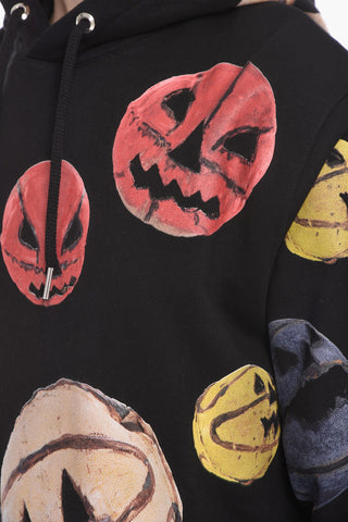 Hoodie Sweatshirt with Allover Pumpkin Print