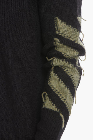 Embroidered REVERSE ARROW Wool Blend Pullover