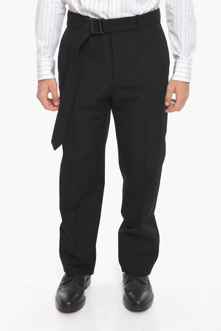SEASONAL Wool Trousers BUCKLE DRY with Belt