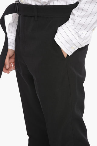 SEASONAL Wool Trousers BUCKLE DRY with Belt