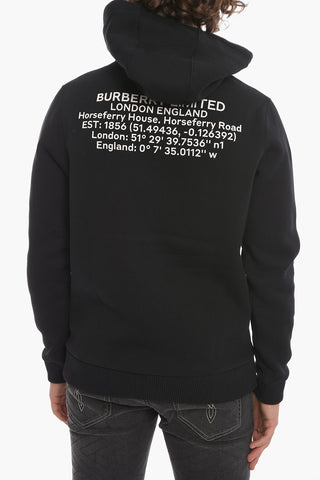 Fleeced-cotton Hoodie with Debossed Lettering Print