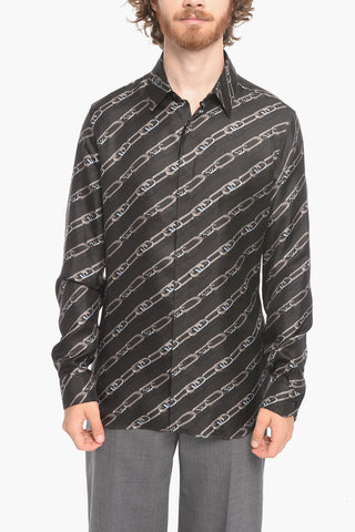 Camicia in Seta LOCK con Motivo Monogram