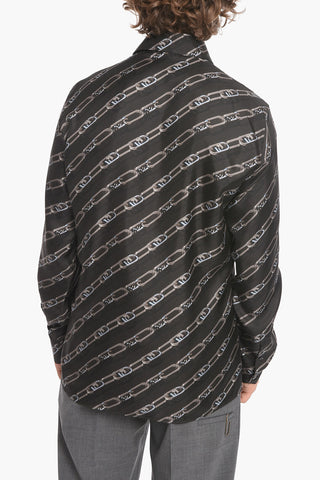 Camicia in Seta LOCK con Motivo Monogram