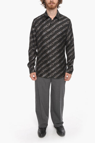 Camicia in Seta LOCK con Motivo Monogram