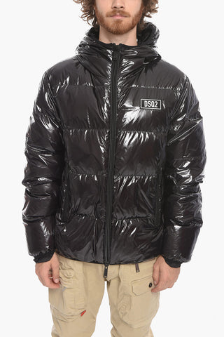 Shiny Nylon Hooded Puffer