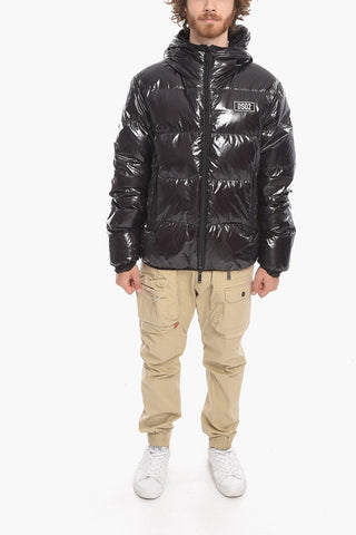Shiny Nylon Hooded Puffer