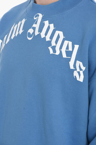 Crew Neck CURVED LOGO Brushed Cotton Sweatshirt