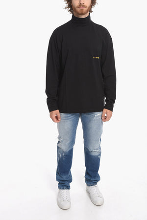 Cotton High-Neck T-Shirt SOLAR POWER