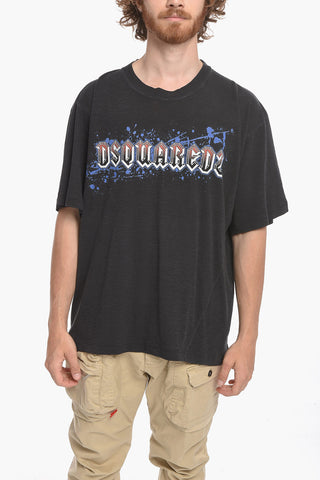 Crew Neck WORLD TOUR '95 Cotton Blend T-Shirt