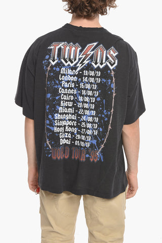 Crew Neck WORLD TOUR '95 Cotton Blend T-Shirt