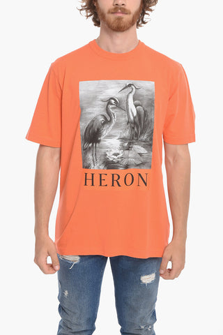 Crew Neck BW HERON Cotton T-Shirt