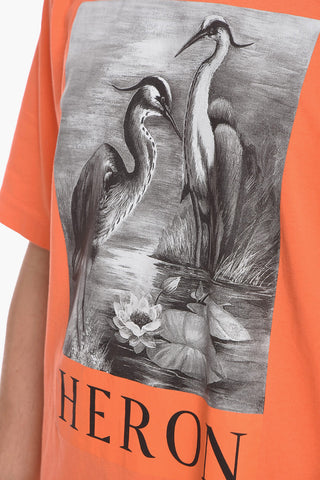 Crew Neck BW HERON Cotton T-Shirt