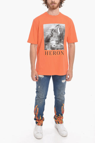 Crew Neck BW HERON Cotton T-Shirt