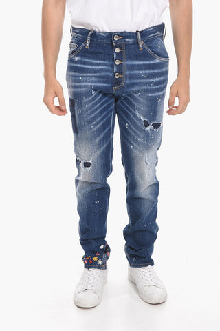 5 Pocket COOL GUY FIT Denims with Embroidered Bottom 16cm