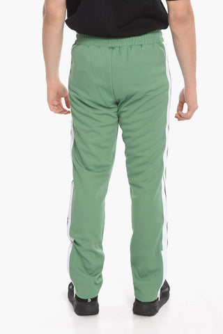 Pantaloni Track in Acetato con Zip alla Caviglia