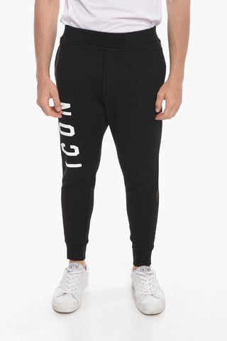 Fleeced-cotton ICON SKI Joggers with Print