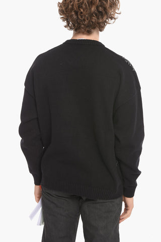 Maglia Girocollo ALLOVER LOGO in Misto Cotone