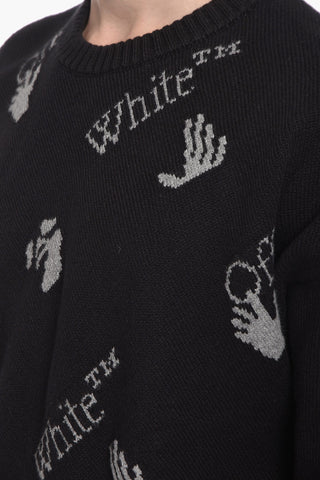 Maglia Girocollo ALLOVER LOGO in Misto Cotone