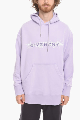 Hoodie Sweatshirt with Ton-sur-ton Logo Application