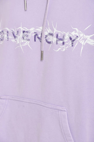 Hoodie Sweatshirt with Ton-sur-ton Logo Application