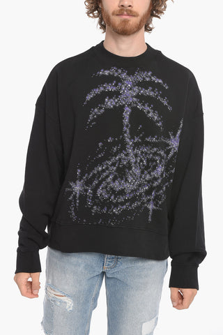 Crew Neck PALM GALAXY Brushed Cotton Sweatshirt