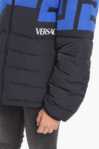 Reversible Padded Puffer with Logo Print