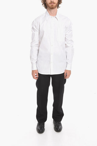 Pinstriped Cotton Shirt with Breast-pocket